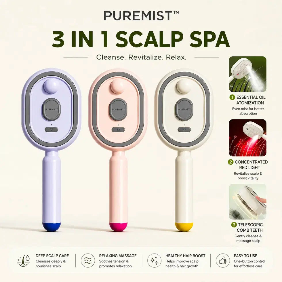 3-in-1 Rechargeable Scalp Spa Hair Spray Comb