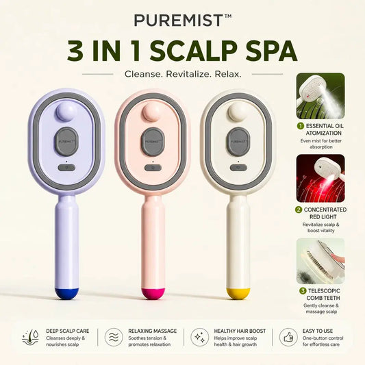 3-in-1 Rechargeable Scalp Spa Hair Spray Comb