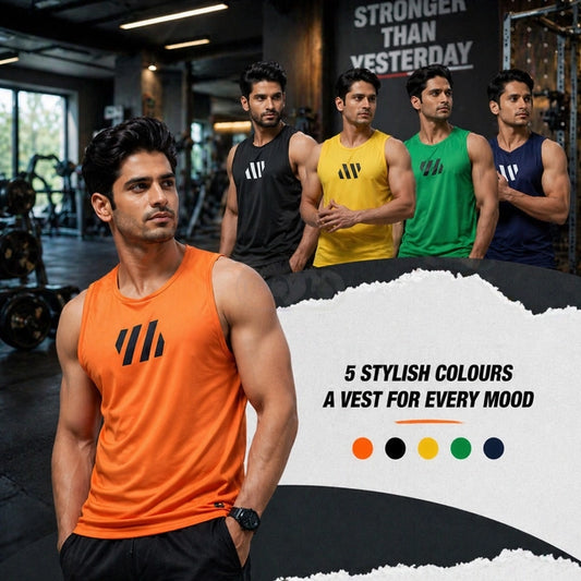 Men’s Gym Vest – Pack of 5 | Breathable & Stretchable